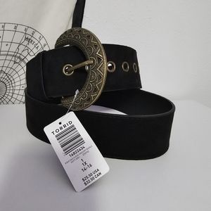 Torrid NWT 1X Detailed Buckle Belt - Faux Suede Black